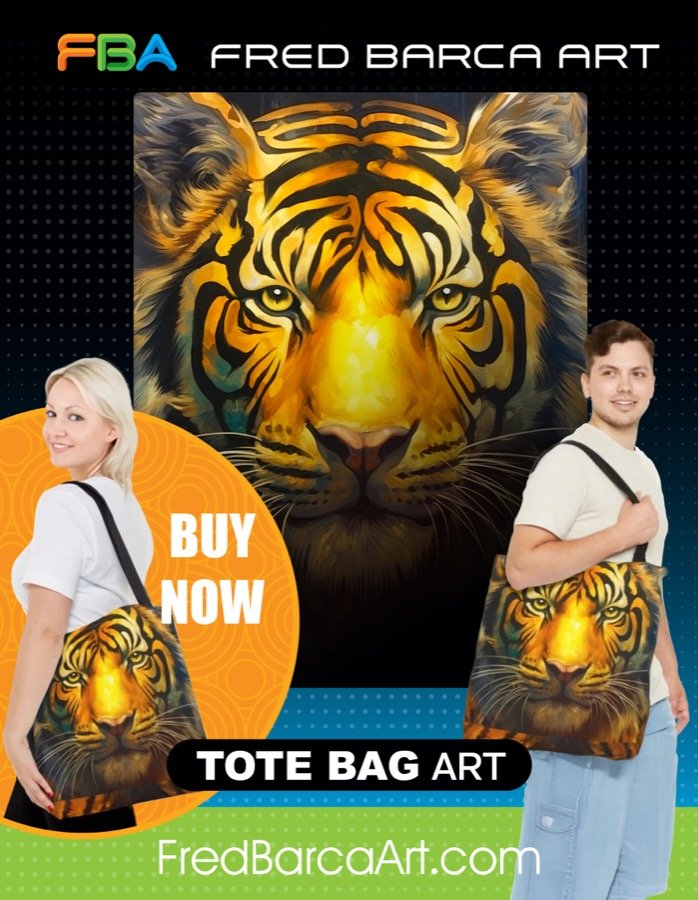 FBA Art — Tiger Tote Bag Product Ad