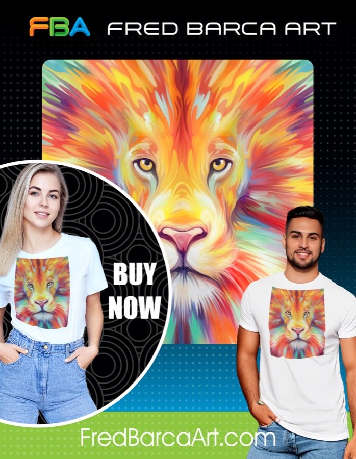 FBA Art — Lion T-Shirt Product Ad