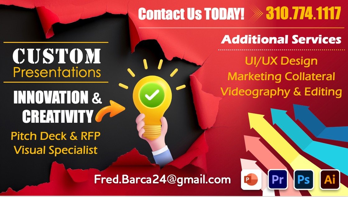 Custom Pitch Design Alt — Barca Design Studio Marketing Ad