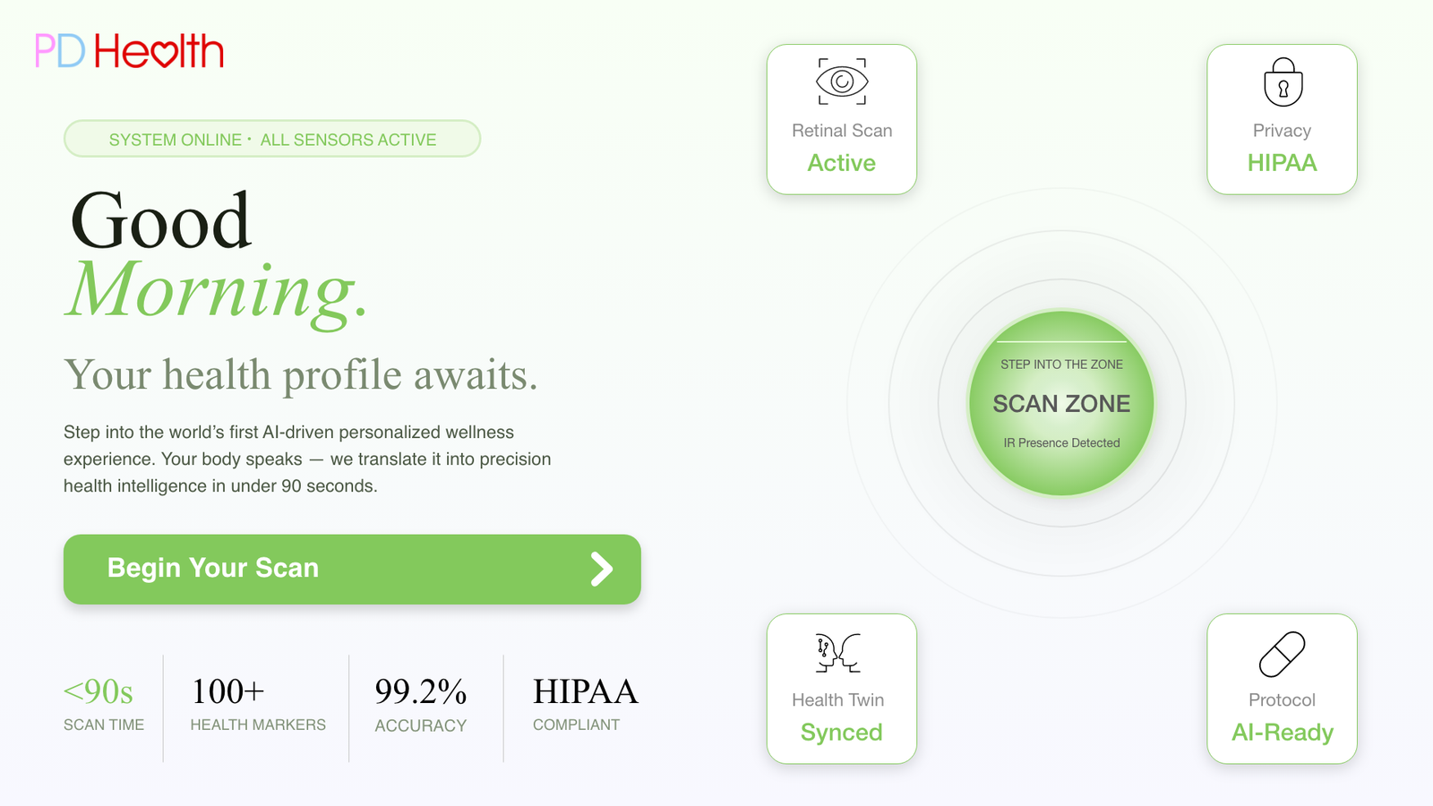 PD Fresh Health Kiosk UX Design — AI Wellness Interactive Display — Barca Design Studio